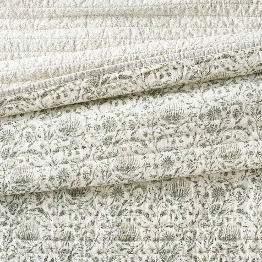 Queen Decorative Border Cotton Slub Print Quilt - Threshold Studio McGee